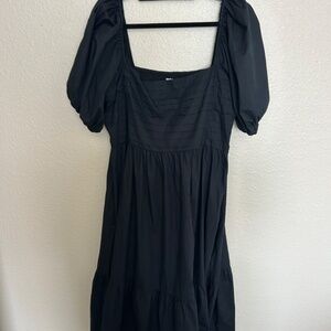 Abercrombie Emerson Puff Sleeve Black Dress